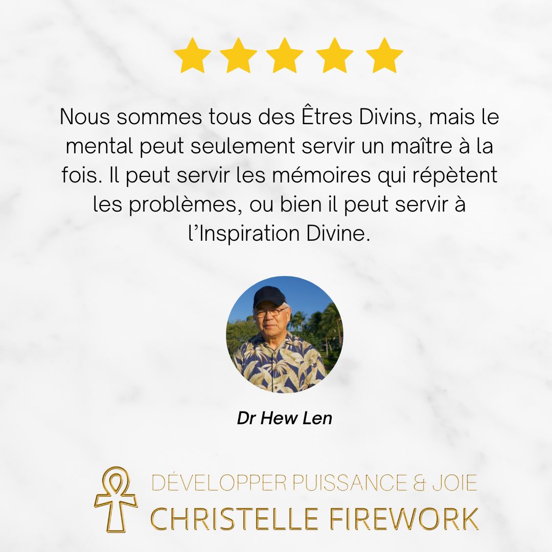 Nous sommes tous des Êtres Divins, mais le mental peut seulement servir un maître à la fois. Il peut servir les mémoires qui répètent les problèmes, ou bien il peut servir à l’Inspiration Divine. Dr Len
