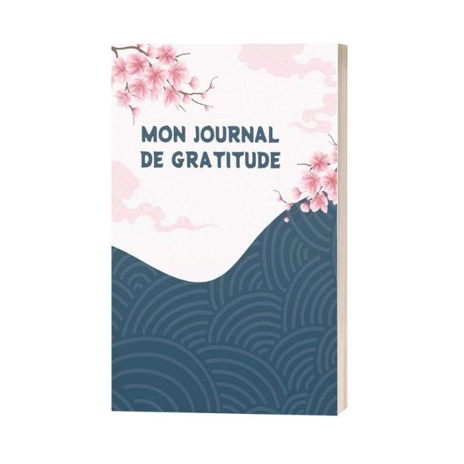 7. Journal de gratitude 120 pages lignée A5 - Cahier de gratitude Fleur de cerisier