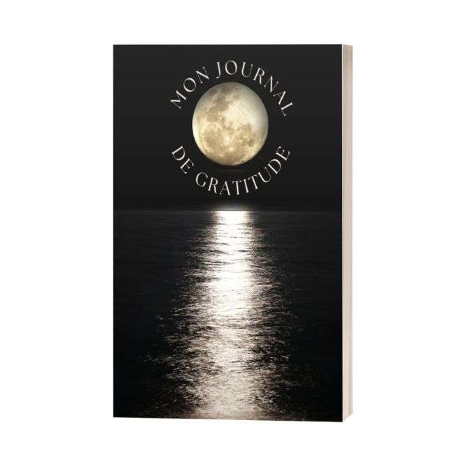 5. Journal de gratitude 120 pages lignée A5 - Cahier de gratitude Lune & océan